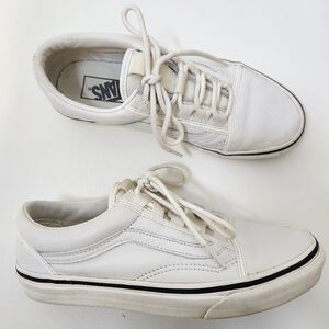 Vans Old Skool Ghillie White Leather Sneakers Womens 8